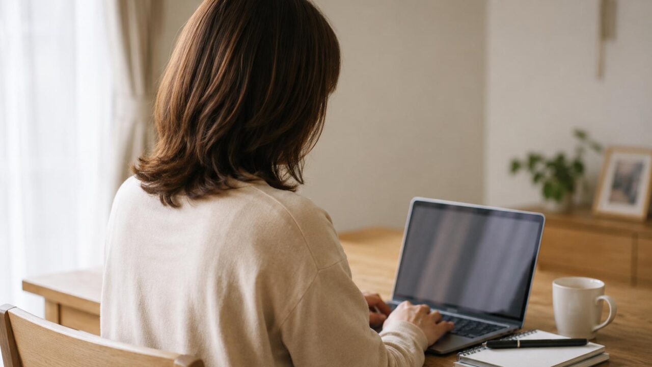 在宅ワークをする40代シングルマザーの管理人プロフィールイメージ