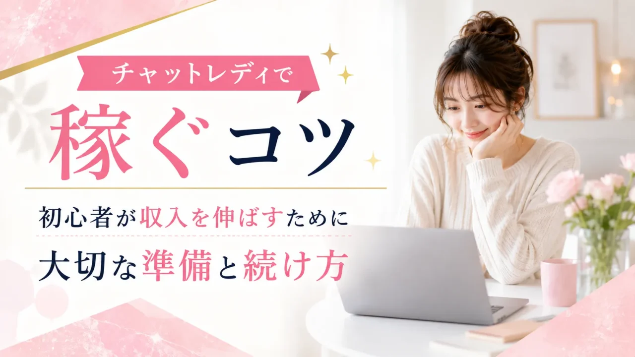 チャットレディで稼ぐコツや初心者が収入を伸ばすための準備と続け方を紹介する見出し画像