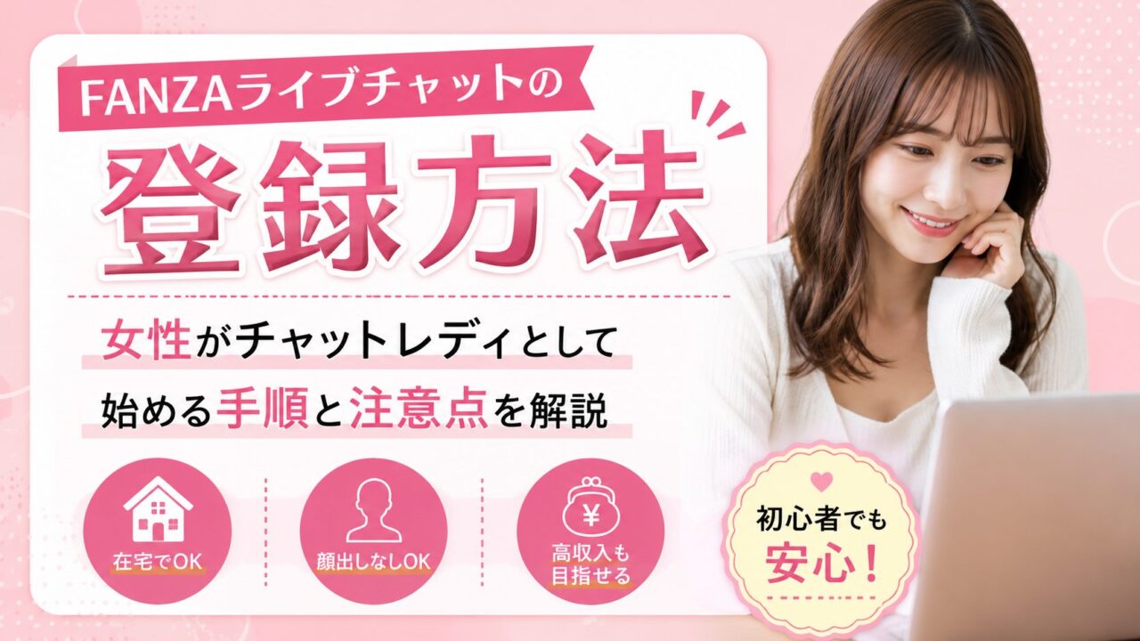 FANZAライブチャットの登録方法｜女性がチャットレディとして始める手順と注意点を解説