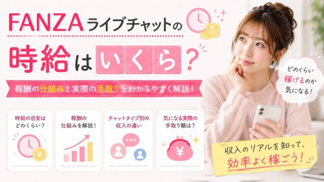 FANZAライブチャットの時給はいくら？報酬の仕組みと実際の手取りを確認