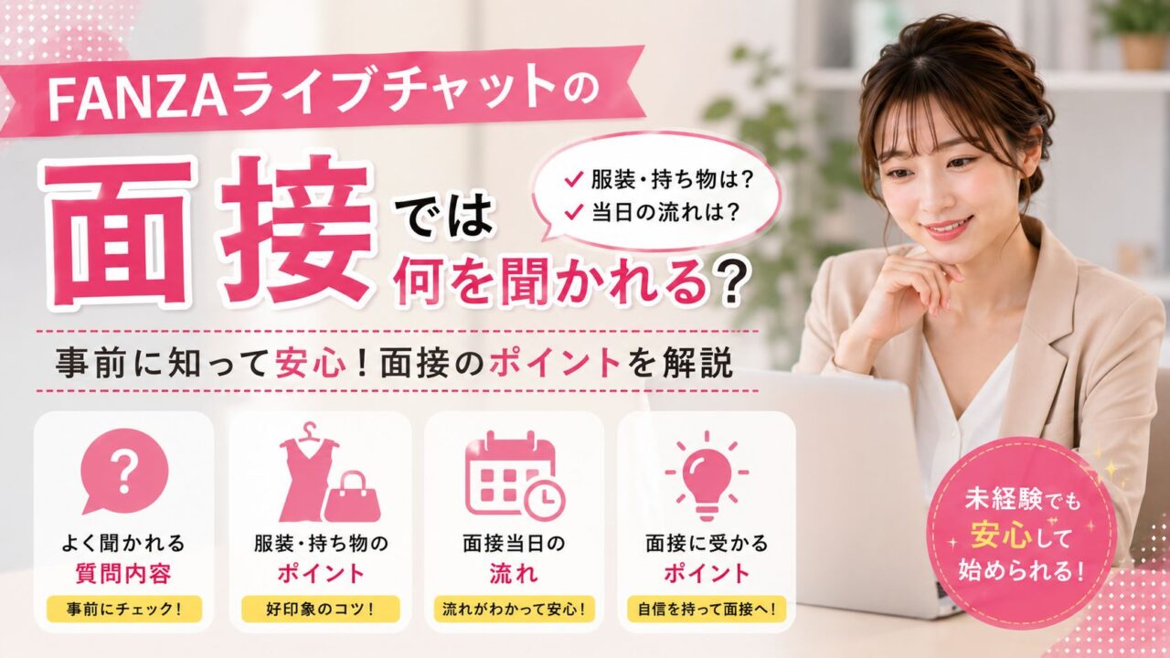 FANZAライブチャットの面接では何を聞かれる？服装・持ち物と当日の流れ
