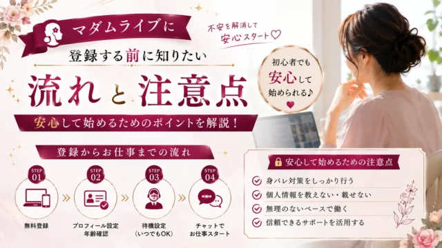 マダムライブに登録する前に知りたい流れや安心して始めるための注意点をわかりやすく解説するアイキャッチ画像