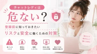 チャットレディは危ないのか、登録前に知っておきたいリスクや安全に働くための対策を紹介するアイキャッチ画像